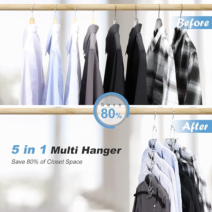 Space Saving Clothes Hangers, Anti-Slip Foam Padded Shirt Suit Hanger - Image 3