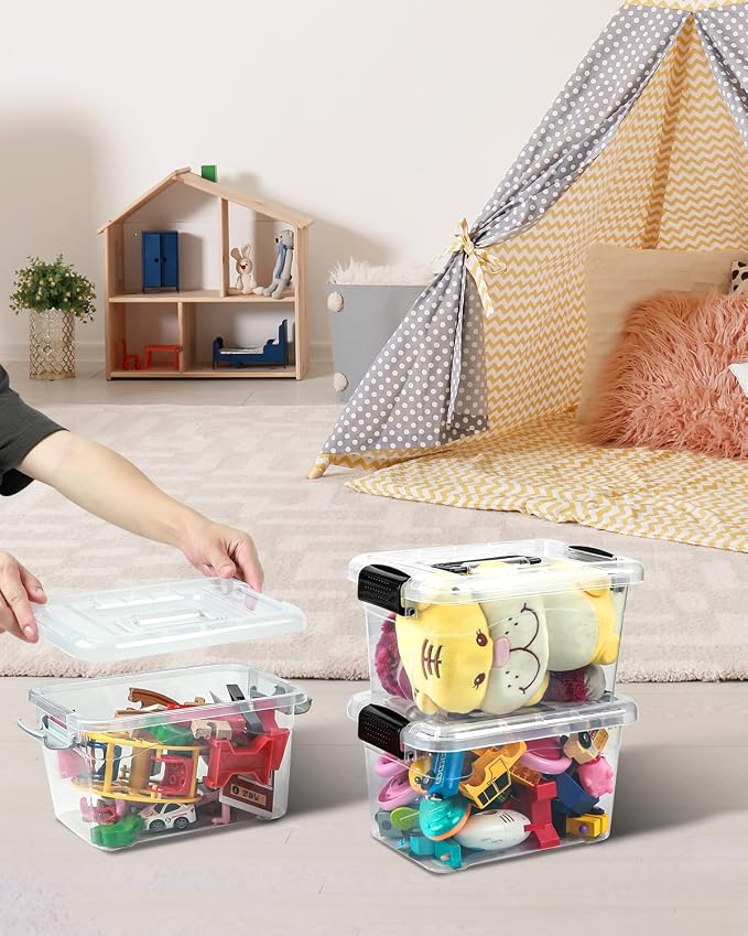 EOENVIVS Plastic Storage Bins 7 Quart-Storage Organizer Bins - Image 7