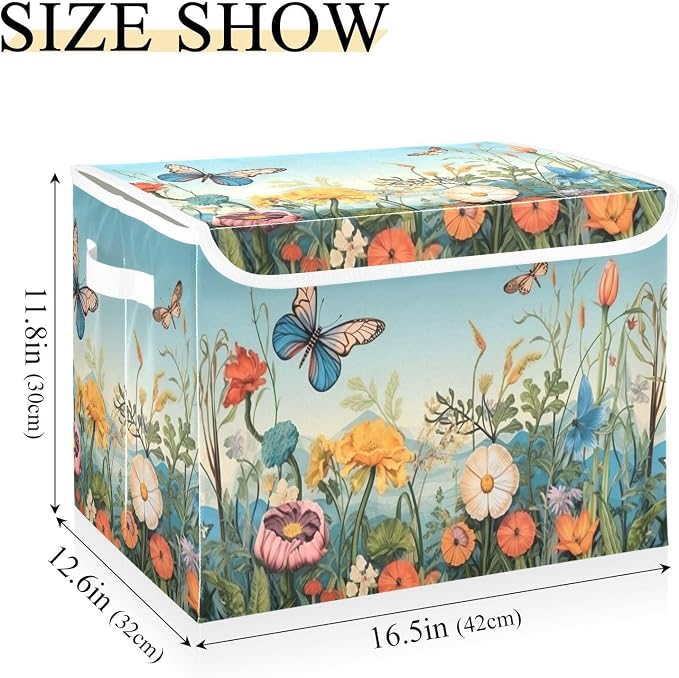 Colorful Flower Pattern Storage Bins - Image 3