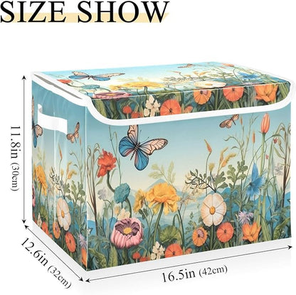 Colorful Flower Pattern Storage Bins - Image 3
