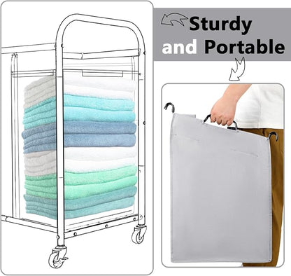 Windyun 3 Pcs Hypotenuse Laundry Sorter Replacement Bags Hamper Cart Removable - Image 5