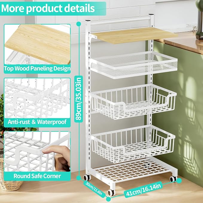 HapiRm Fruit Basket Kitchen Cart - Image 7