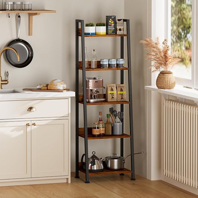 Furologee Ladder Shelf, 5 Tier Bookshelf - Image 5