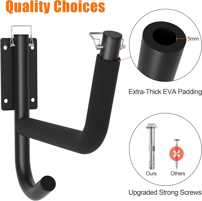 Kayak Wall Rack 2 Pack, Heavy Duty Kayak Hooks - Image 2