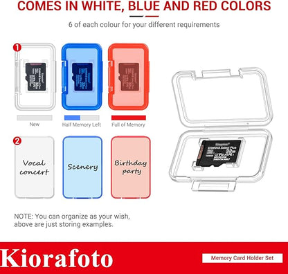 Kiorafoto 18 PCS Multi-Color Clear Plastic Memory Card Holder Case - Image 3