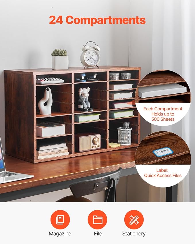 VEVOR Literature Organizer, 24 Compartments Office Mailbox - Image 6