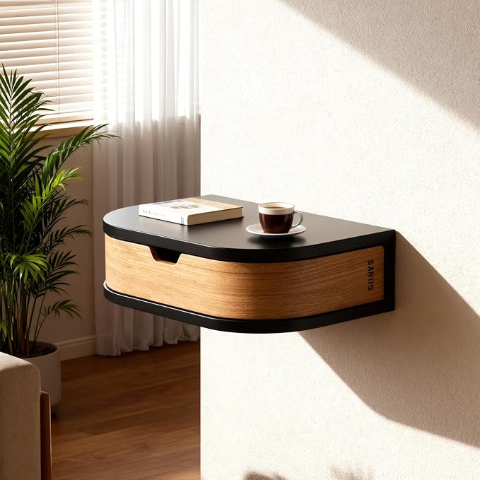 10.4Inch Floating Nightstand, Wall Mounted Bedside Shelf, Handmade Bedroom - Image 2
