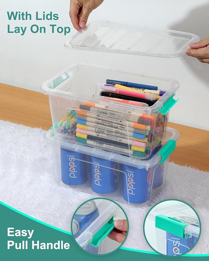 Storage Bins with Lids 6 Pack Clear Storage Containers, 7 Quart Stackable - Image 5