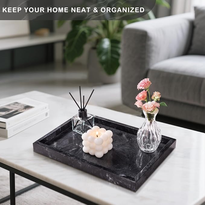Marble Bathroom Tray for Countertop & Home Decor, Natural Decorative Marble - Image 6
