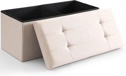 Storage Ottoman Bench Foldable Seat Footrest End of Bed Ottoman by CUYOCA-MakeYouFeelComfort