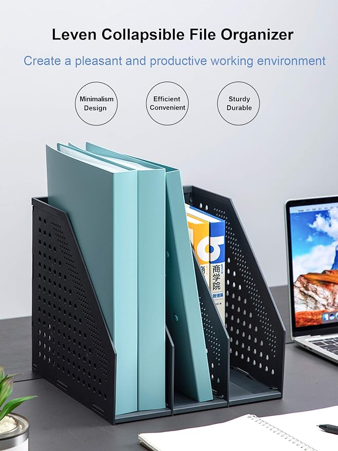 Leven Collapsible Magazine File Holder/Desk Organizer - Image 5