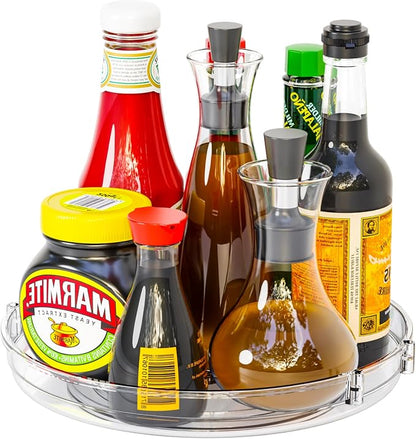 9.5" W Acrylic Clear Lazy Susan Turntable by SuoxingStorage