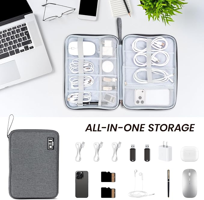 Large Slim Cable Organizer Travel Case, Single-Layer Electronic Accessories - Image 6