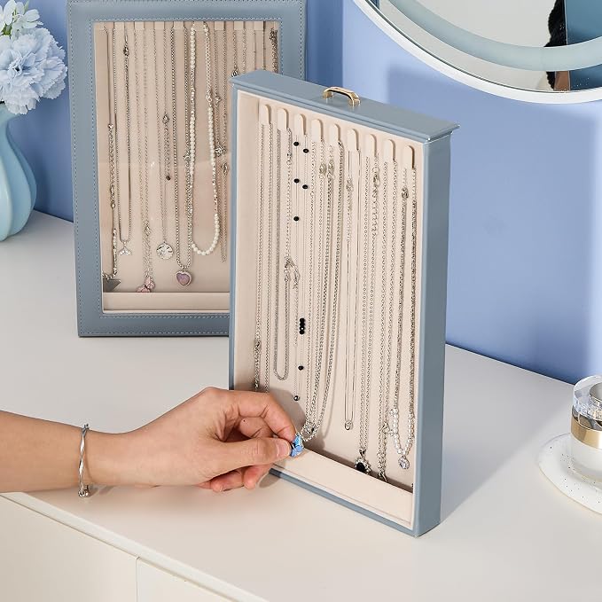 Lolalet Necklace Organizer Box, 2-Layer Jewelry Storage Boxes - Image 7