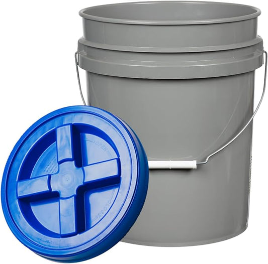House Naturals 5 Gallon Food Grade BPA Free Made in USA Pails Gray Bucket by House+Naturals