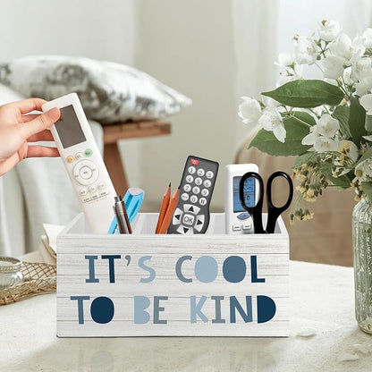 Boho Blue Pen Pencil Holder Organizer - Image 2