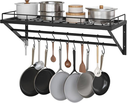 Pot Rack, 30 Inch Wall Mounted Pot Rack, Kitchen Pot and Pan Organizer by Yatiney