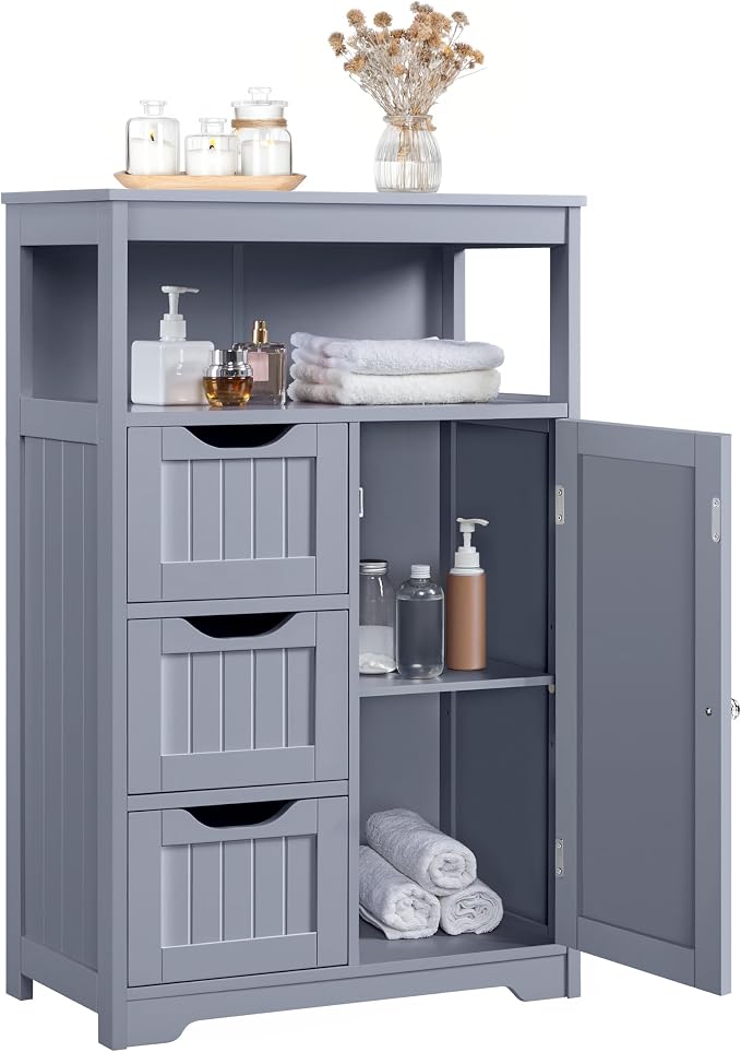Yaheetech Bathroom Storage Cabinet, Wooden Bathroom Floor Cabinet by Unknown