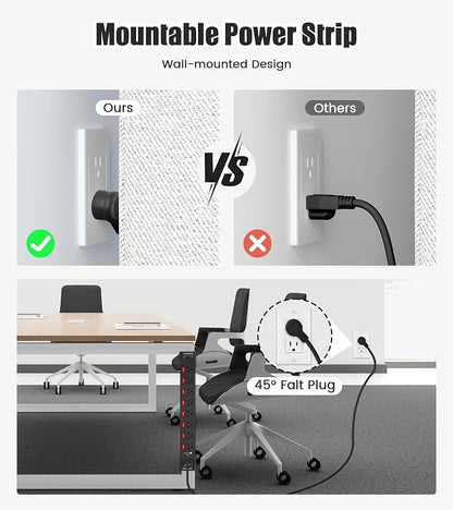 Heavy Duty Power Strip with Individual Switches, 8 Outlets 14 Gauge Industrial - Image 4