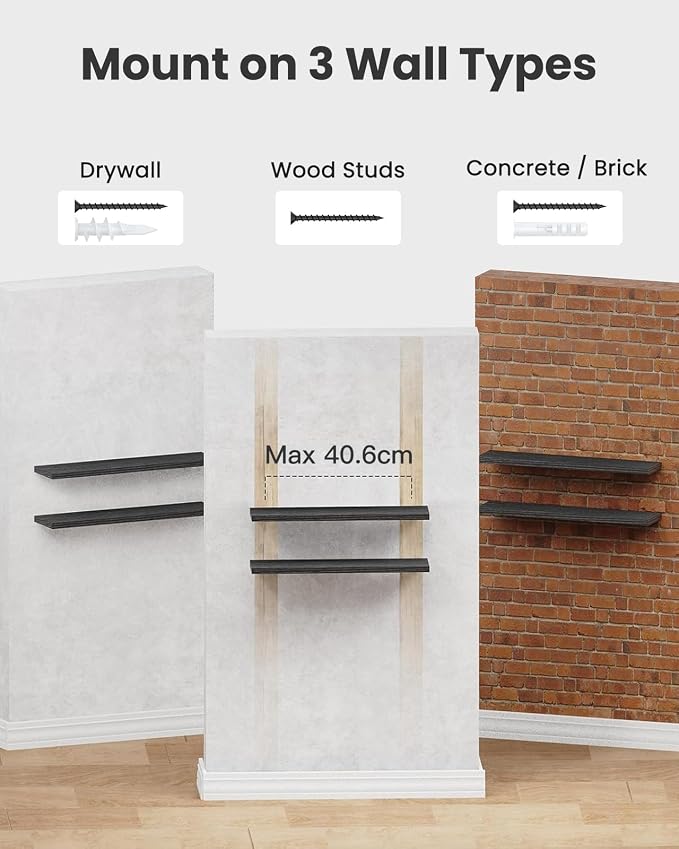 AMADA HOMEFURNISHING Floating Shelves Wall Mounted, 24 x 7 Inch Wall Shelves - Image 8
