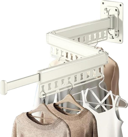 Clothes Drying Rack Wall-Mounted, 3-Fold Retractable Clothes Hanger by HGZBS