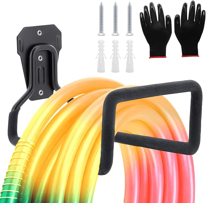 1 Pack Garden Hose Holder, Hose Reel Heavy Duty Hose Hanger, Wall Mounted Water by WESTBAY