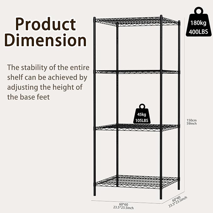 Wire Storage Standing Shelf Rack Tower, Corner Metal Shelving Unit - Image 3