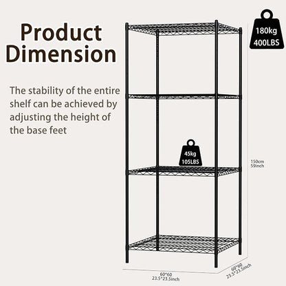 Wire Storage Standing Shelf Rack Tower, Corner Metal Shelving Unit - Image 3