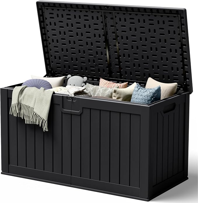 240 Gallon HDPE Deck Box Outdoor Indoor Waterproof Storage Box by Acurax