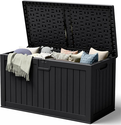 240 Gallon HDPE Deck Box Outdoor Indoor Waterproof Storage Box by Acurax