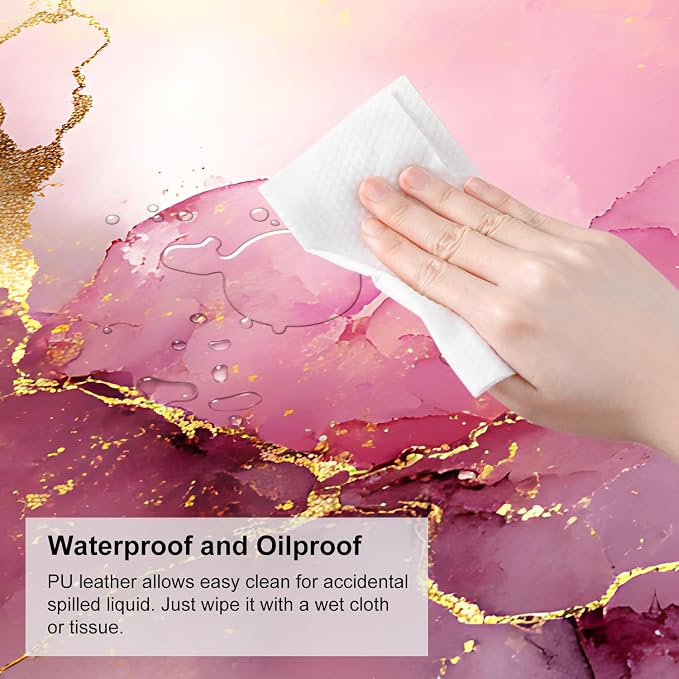 Pink Marble Ink Mouse Pad – Large Extended Desk Mat 31.5 x 11.8 in– Elegant - Image 7