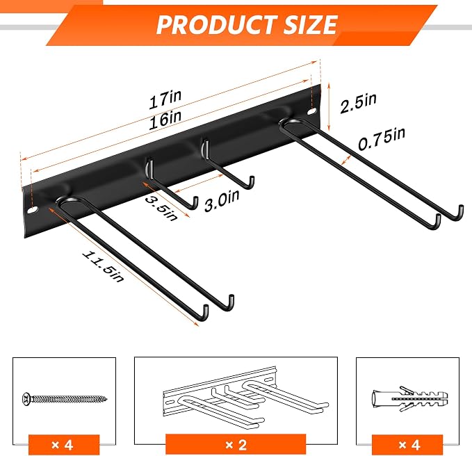 Ultrawall Wall Mount Ski Rack, Garage Ski Storage Rack, Ski Hangers - Image 2