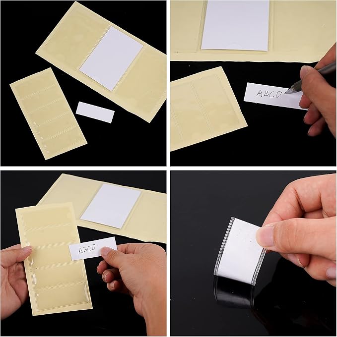 100 Pack Index Card Pockets Label Holders Self Adhesive Index Label Pockets - Image 3