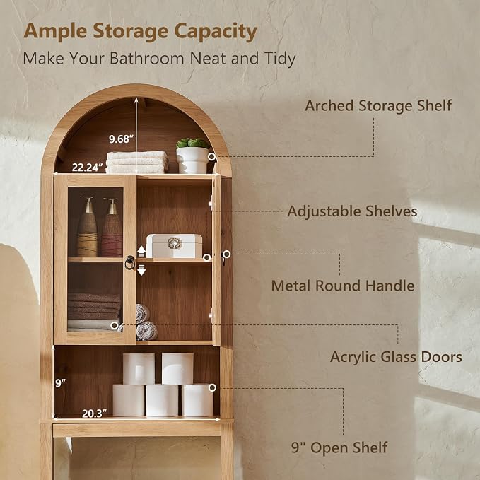 IFGET Arched Over The Toilet Storage Cabinet - Image 4