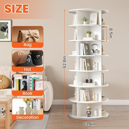 RUNSUNSPRI 7 Tier Rotating Shoe Rack Corner Organizer 360°Rotating Shoe Rack - Image 3