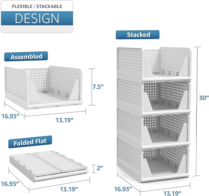 Sorbus 4 Pack Medium Shelf Organizer - Image 6