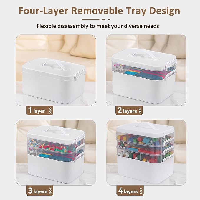 Gifhomfix 4-Layer Plastic Craft Organizers and Storage Box - Image 4