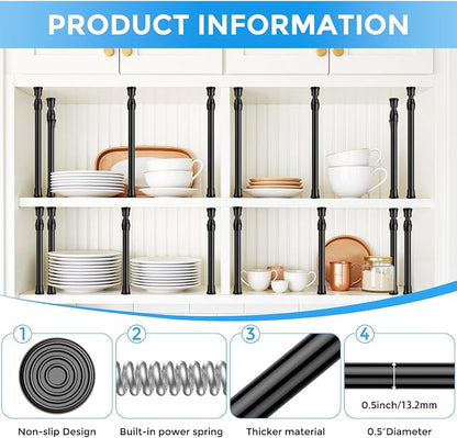 2 Pack Small Tension Rod 12 to 19 Inch Adjustable Tension Rod Mini Curtain Rod - Image 3