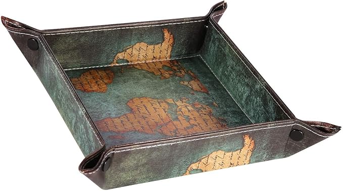 siduater Valet Tray Desktop Storage Organizer, Vegan Leather Catchall Bedside by siduater