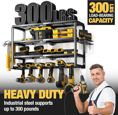 YYR 4 Layer Power Tool Organizer Wall Mount, Cordless Drill Hanger Storage Rack - Image 5