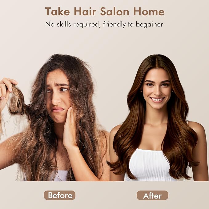 2-in-1 Blow Dryer Brush & Hair Straightener, Ionic & Ceramic Thermal Brush - Image 4