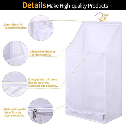 Hanging Collapsible Breathable Mesh laundry bags, Fast Drying Portable Space - Image 3