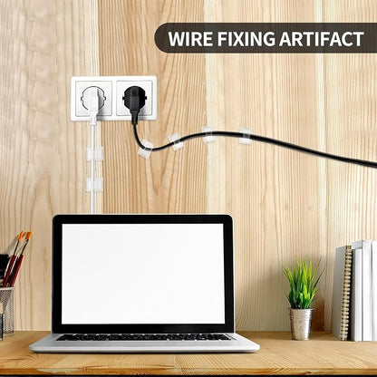Viaky 30 Pcs Clear Cable Clips Self Adhesive Backed Nylon Adjustable Wire - Image 7