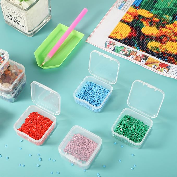 Jetec 120 Pieces Mini Plastic Clear Beads Storage Containers Box - Image 5