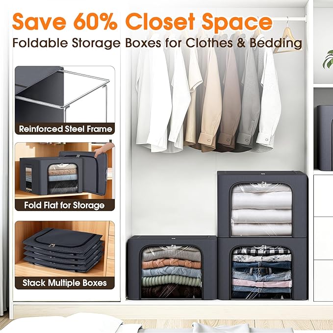 3 Pack Clothes Storage Bins - Image 2
