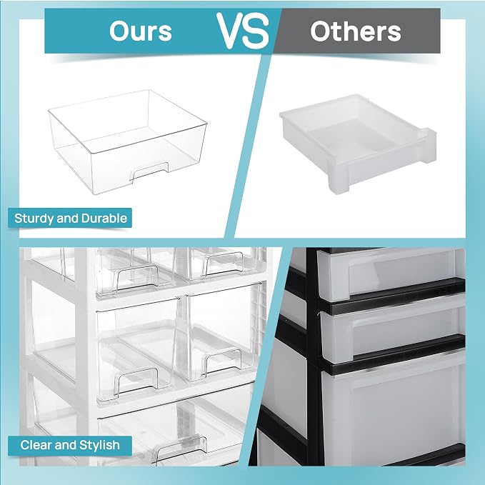 Vtopmart Plastic Drawer Storage Orangizer, 4 Tier 6 Drawers - Image 8