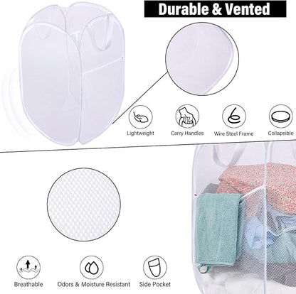 BATTOO Deluxe Strong Mesh Pop up Laundry Hamper Basket - Image 2