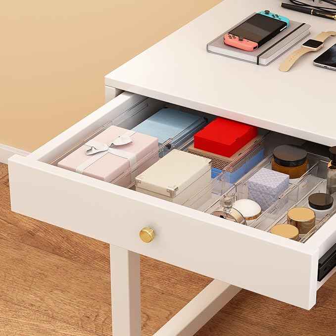 REBECAT 4 Pcs Expandable Clear Drawer Organizers, Adjustable Drawer Organizer - Image 7