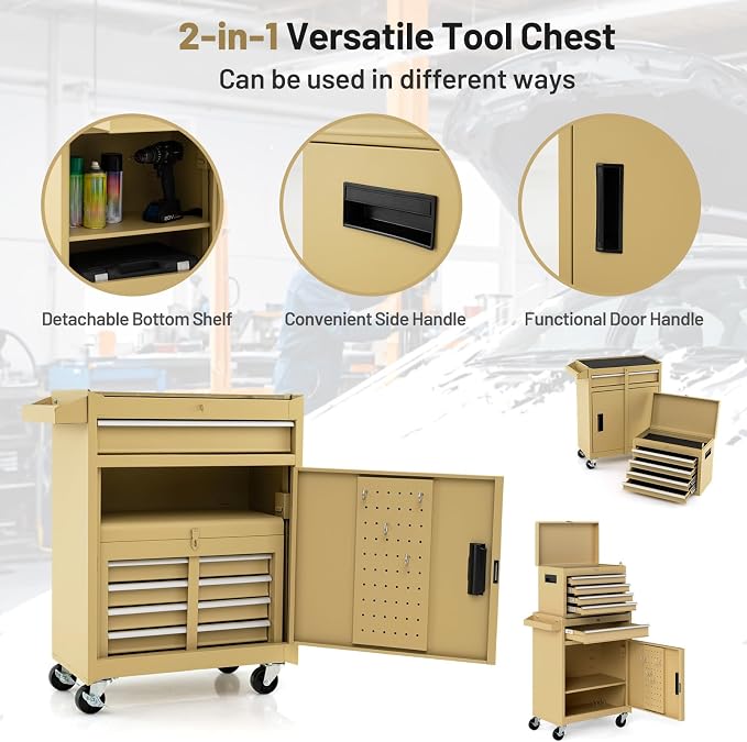 Goplus Tool Chest, 5 Drawers Rolling Tool Cabinet - Image 4