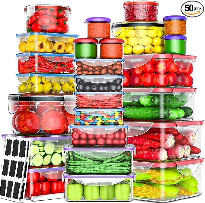 RockBerry 50 Pcs Large Food Storage Containers by RockBerry